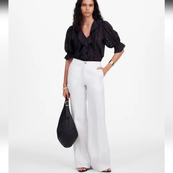 The Zoe Relaxed Wide Pant in 100% Linen - Picture 1 of 6